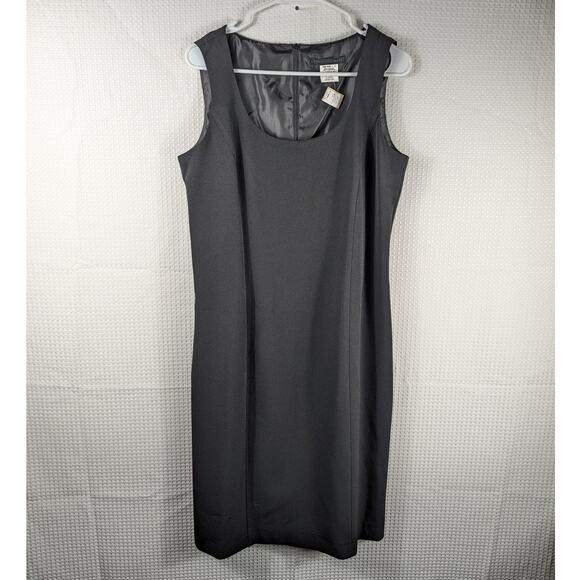 Bern and Mort Size 12 Black Sheath Dress NWT Made in Belarus Stretch Lined Work - Picture 1 of 4